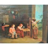 Dutch School (early 19th century), The bored schoolboys, oil on canvas, 39cm x 49.5cm.