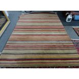 A machine made Indian carpet, stripes 'Harvest', 303cmx 204cm.