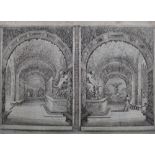 Stefano della Bella (1610-1664), Deux differents dessins d'une grotte, sur le Meme Planche,