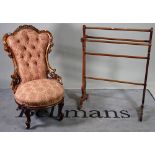 A Victorian mahogany low nursing chair,