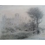 Albert Goodwin (1845-1932), York Minster, pen, ink, pencil and grey wash, signed and inscribed, 26.