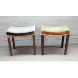 A George V limed oak Coronation stool stamped Waring & Gillows,