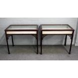 A pair of 19th century mahogany rectangular bijouterie tables,