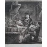 After Rembrandt van Rijn, The Gold Weigher; The beheading of John the Baptist, two etchings,