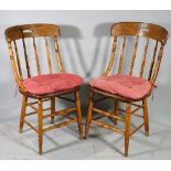 A set of six early 20th century oak and elm bar back dining chairs, 46cm wide x 86cm high.