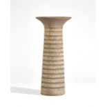 Waistel Cooper ( 1921-2003), a tall stoneware vase, almost cylindrical form with everted rim,