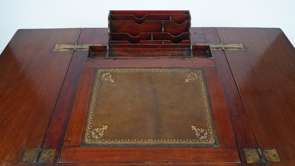 A late 19th century mahogany pop up writing slope/ stationery cabinet, with fitted interior, - Image 2 of 5