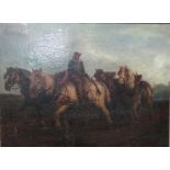 English School (19th century), A farmer bringing home the plough team, oil on canvas laid on board,