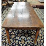 A late 18th century French oak kitchen table,