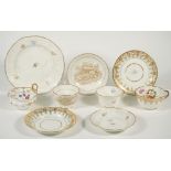 A group of Swansea porcelain, circa 1820, comprising; a teacup and two saucers,