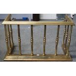 A Victorian gilt brass fire fender, with stepped top and kerb,