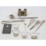 Silver and silver mounted wares, comprising: two decanter labels detailed Whisky and Port,