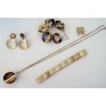 A group of Scandinavian silver jewellery, comprising; a silver bracelet,