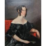 English Provincial School (19th century), Portrait of a lady, oil on canvas, 88cm x 70cm.