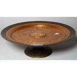 A mid-19th century copper grand tour tazza, 34cm diameter x 11cm high.