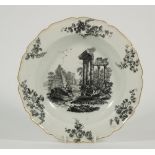 A Worcester porcelain deep plate, circa 1770,