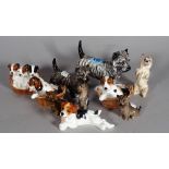 Royal Doulton; a group of ten various dog finials, the largest 11cm high.