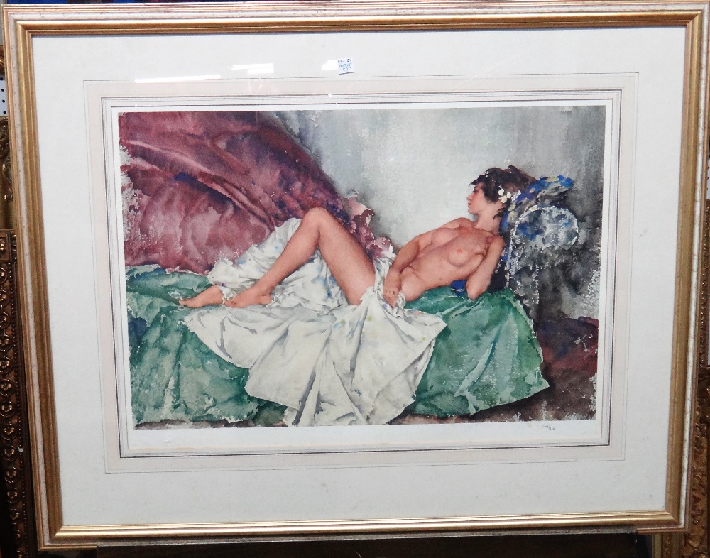 Sir William Russell Flint (1880-1969), The Unsuccessful Shrimper; Model Reclining, - Image 2 of 2