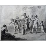 Attributed to Saverio della Gatta (1777-1829), Figure group, monochrome watercolour,