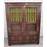 A 17th century oak food cupboard,