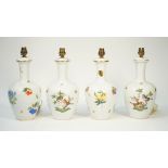 Four Herend porcelain table lamps,