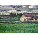 ** Wachilinsky (20th century), Landscape, oil on board, indistinctly inscribed on reverse,