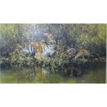 David Shepherd (1931-2017), Sleepy Tigers, colour print, signed and numbered 827/850, 45cm x 73cm.