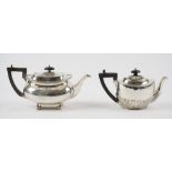 Silver, comprising; a teapot of boat shaped form,