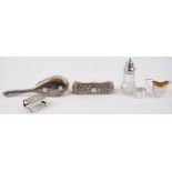 Silver and silver mounted wares, comprising; a cream jug with partly fluted decoration,