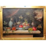 Francesco Giordano (20th century), Still life, oil on canvas, signed, further signed on reverse,