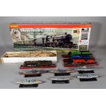 Toys; mainly modern including battleships and two part train sets.