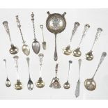 Silver, comprising; a set of six double struck King's pattern salt spoons, London 1833,