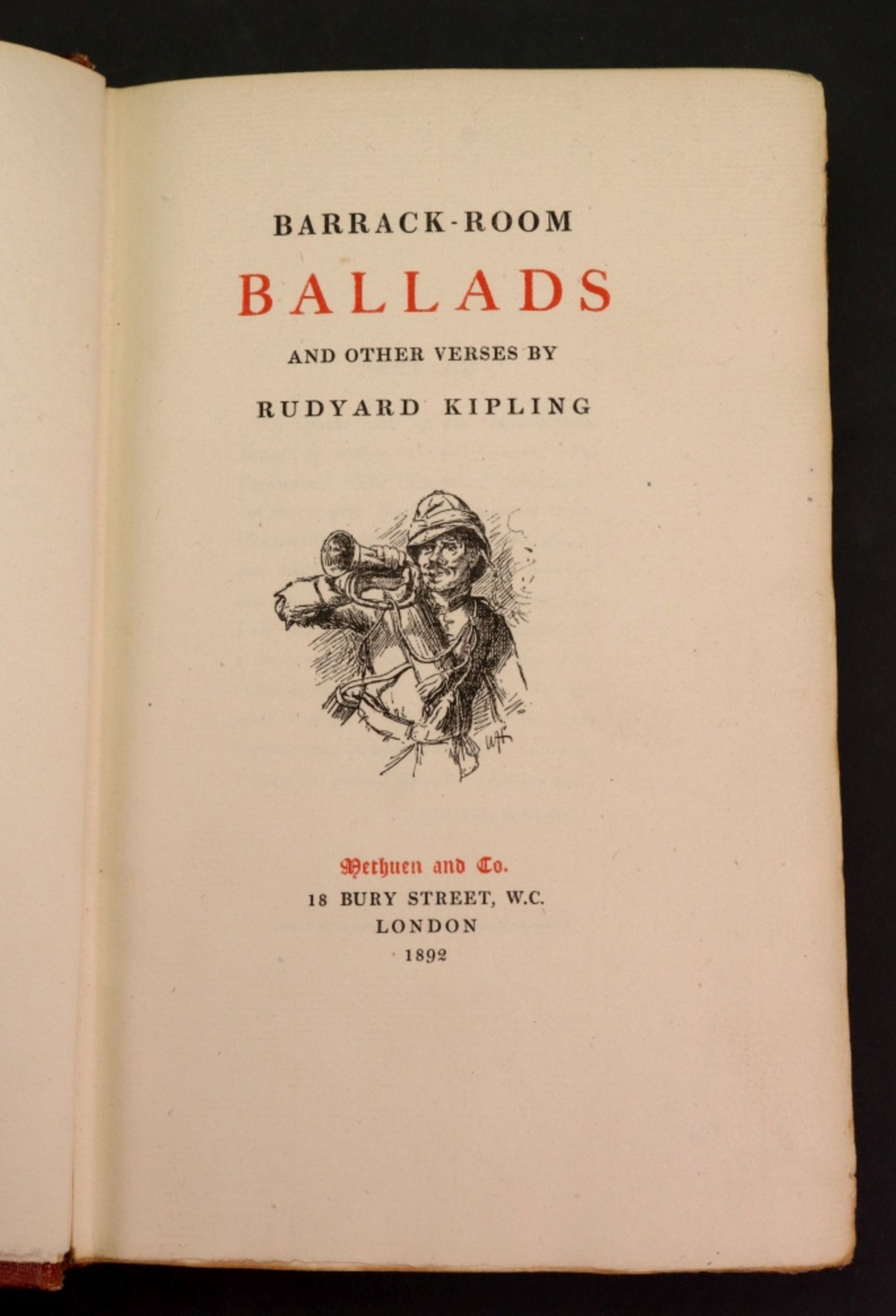 KIPLING (Rudyard) Barrack - Room Ballads, 1892, Methuen & Co, original gilt cloth, t.e.g.