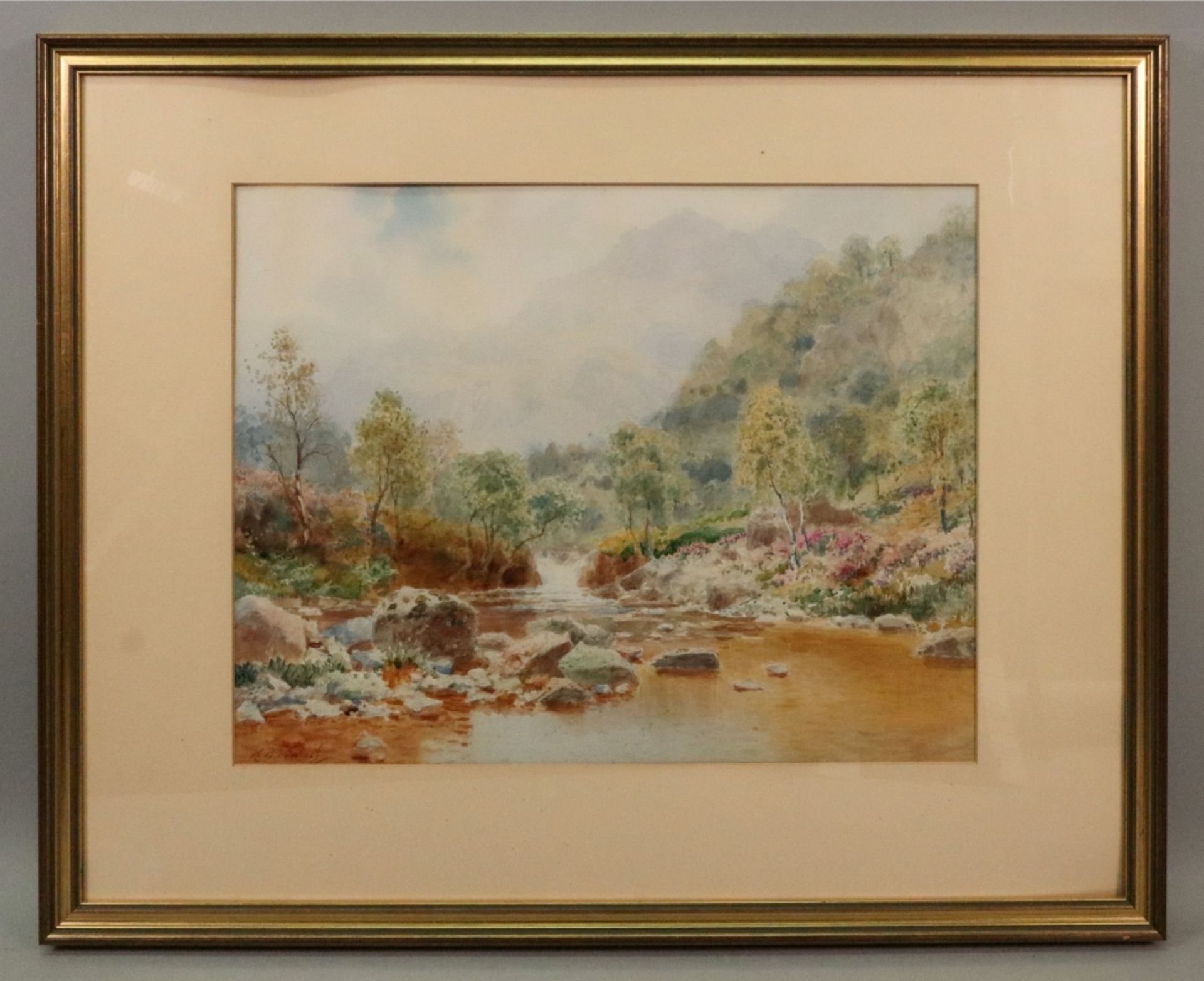 Henry Bowser Wimbush (British, 1858-1943), A river in a mountainous landscape; and a companion, - Image 2 of 3