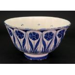 A Dutch Delft blue and white circular bowl, late 18th century,