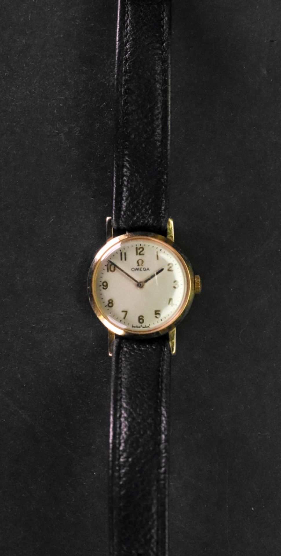 Omega; a lady's 18ct gold wristwatch, the dial with raised gilt Arabic numerals, - Image 3 of 3