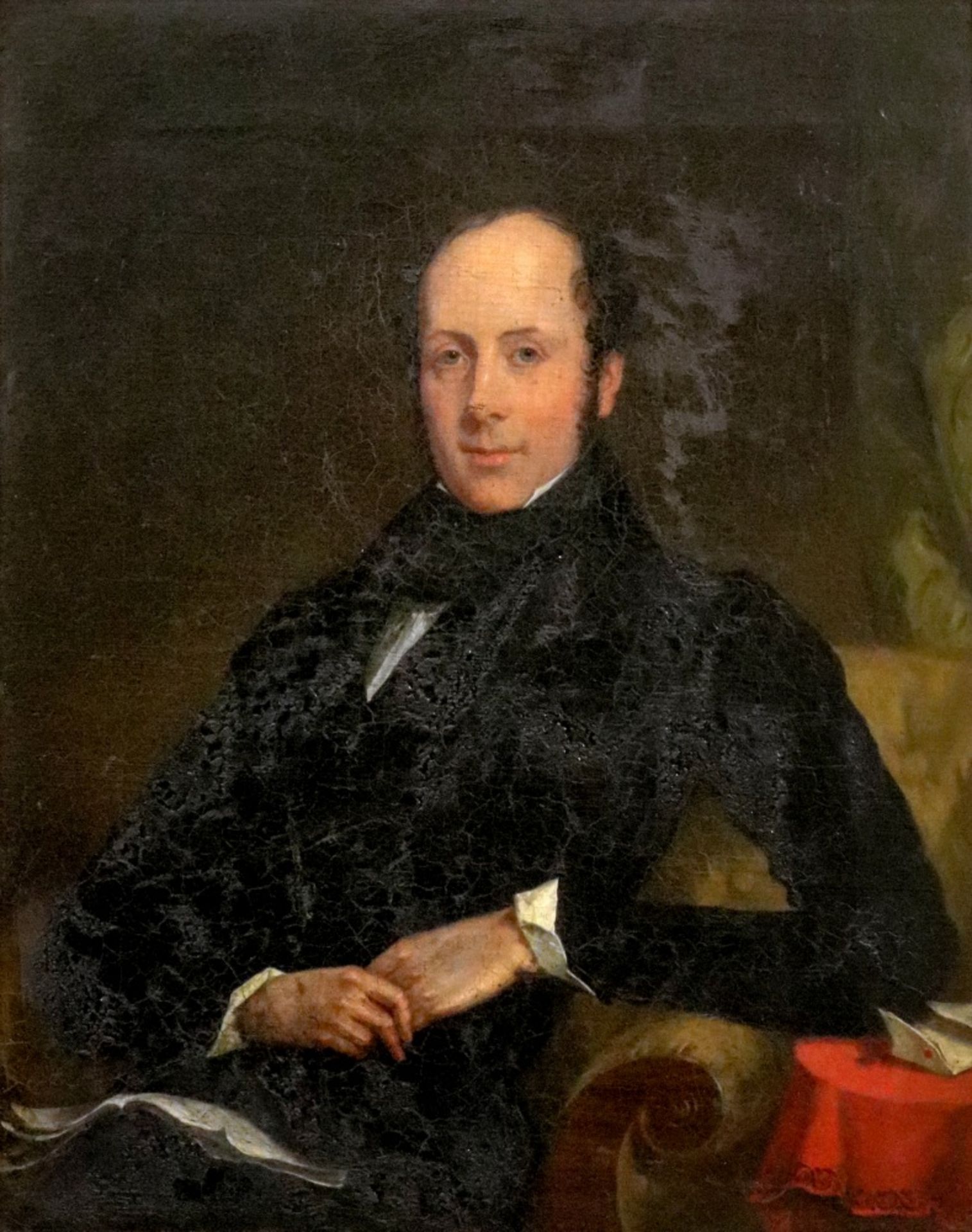 English School, first half 19th Century, Half-length portrait of P C Yorke, seated,