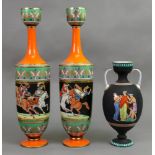 A pair of English earthenware vases, mid 19th century, possibly Samuel Alcock,