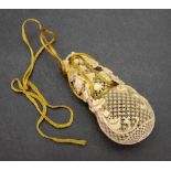A Canton ivory gourd shaped cricket cage, late 19th century,
