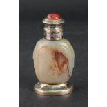 A Chinese soapstone and gilt metal mounted snuff bottle, late 19th/20th century,