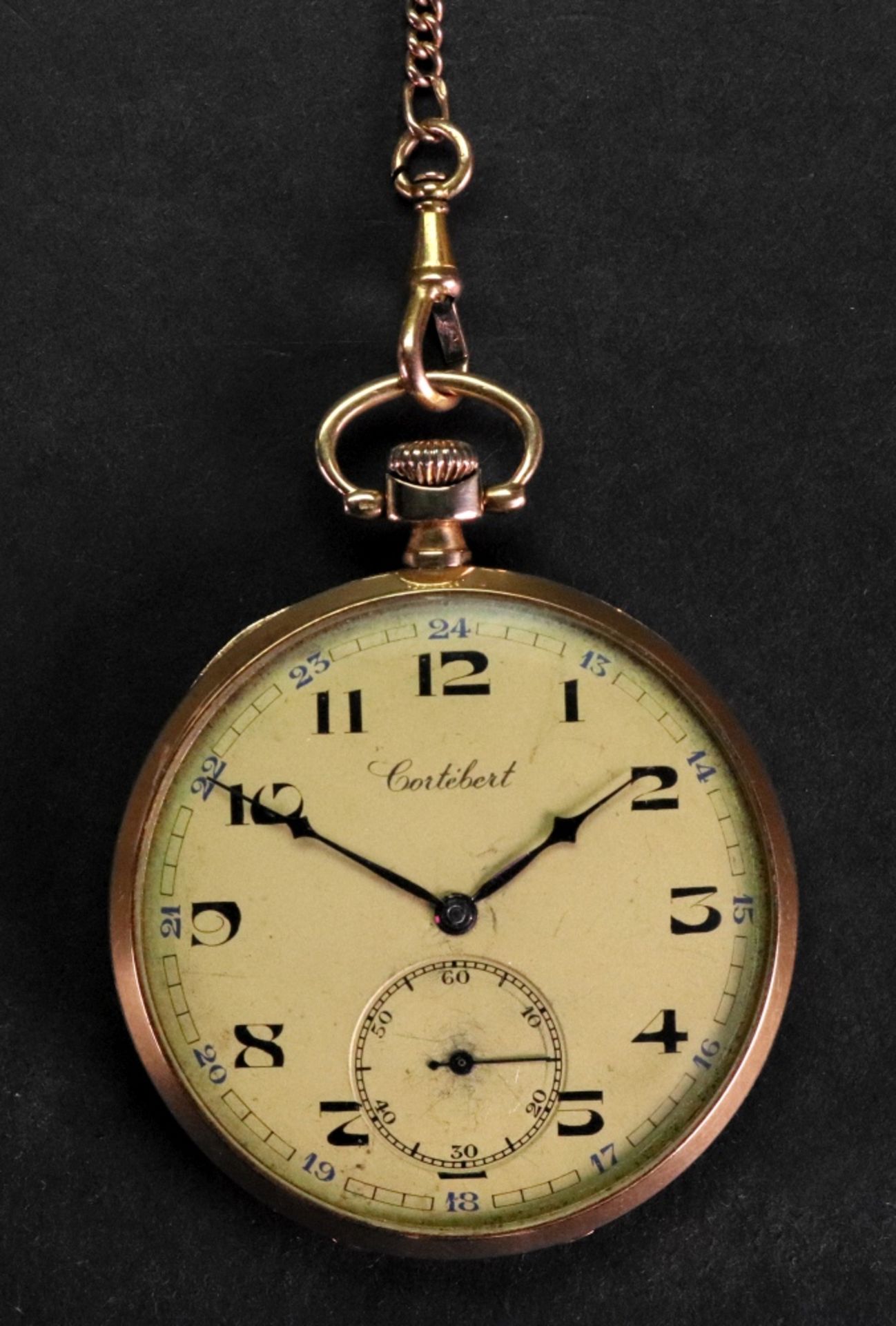 Cortibert; a 14ct gold cased open faced pocket watch, - Image 2 of 2