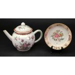 A Chinese famille rose bullet shaped teapot and cover, Qianlong,