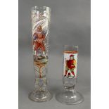 A tall German Historismus glass beaker, late 19th/early 20th century,