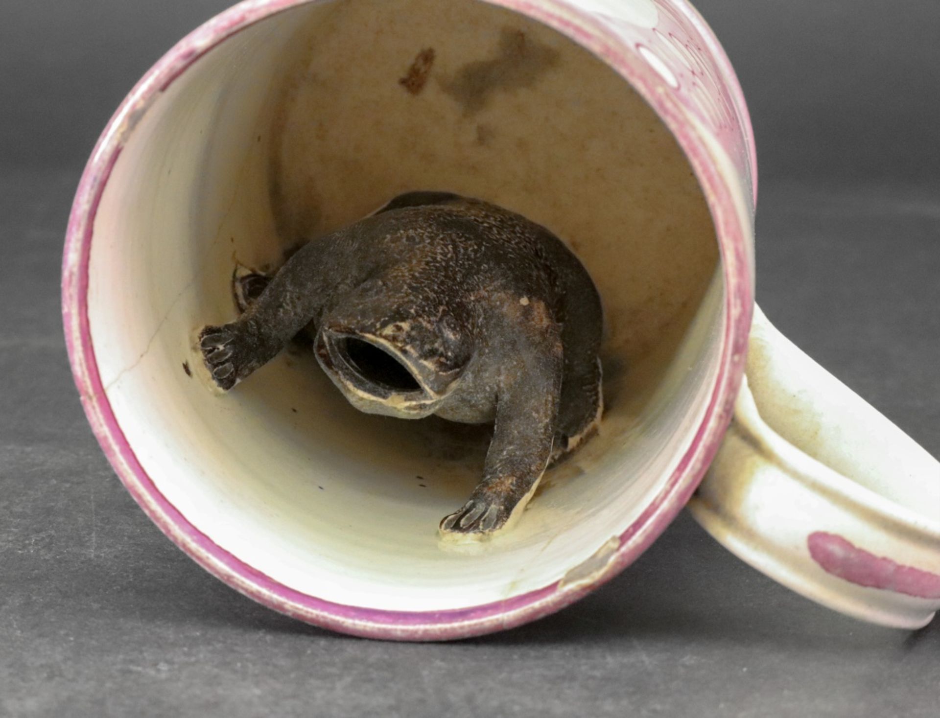 A Sunderland lustre frog mug, late 18th century, - Image 3 of 4