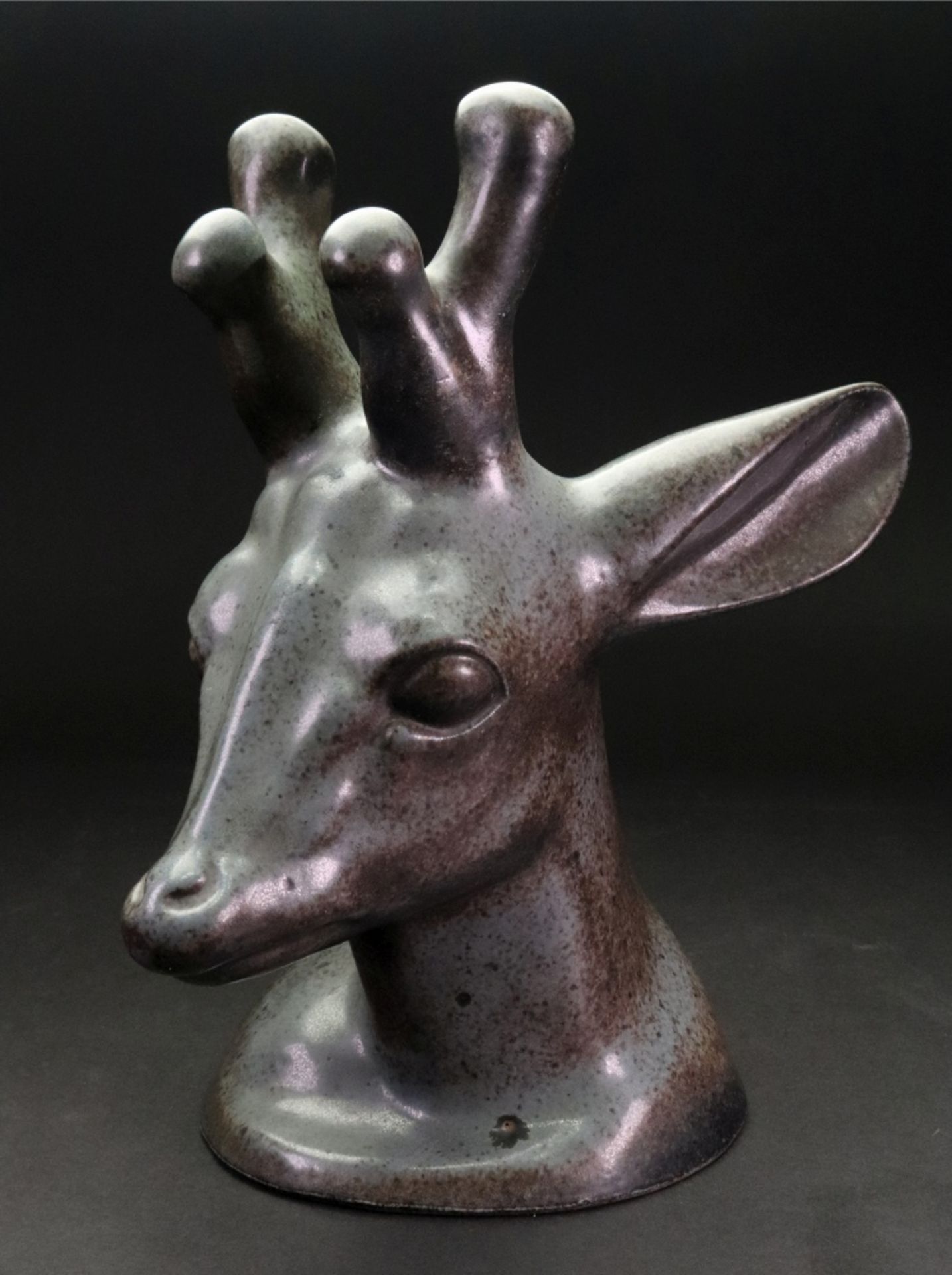 Axel Salto (Danish, 1889-1961), a stoneware fallow deer head, signed 'Salto' (to base), 31.5cm high. - Image 4 of 5