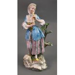 A Meissen figure of a shepherdess, late 19th century,