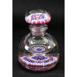 An English Millefiori inkwell and stopper, probably Walsh Walsh, 20th century, 17cm high.