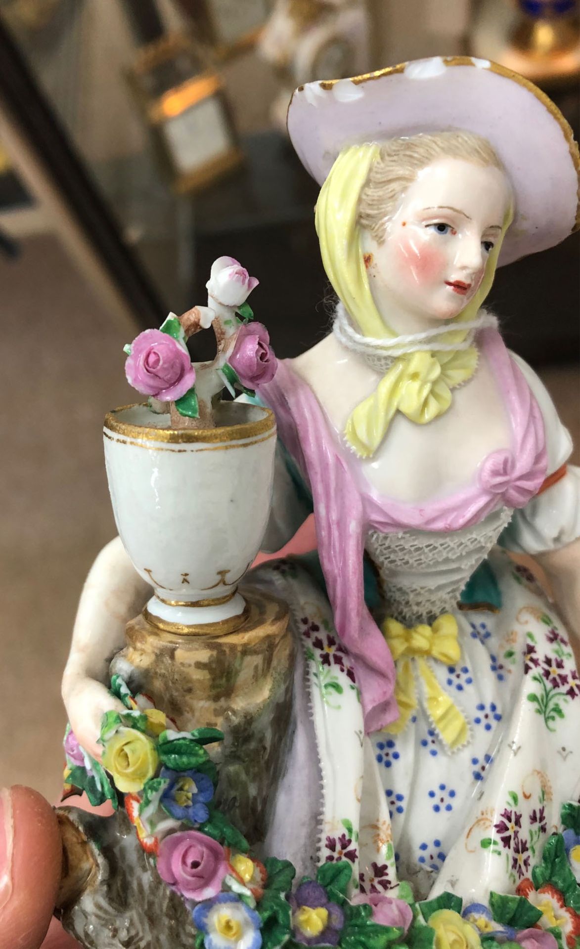 A Meissen figure of a young lady, 19th century, - Image 4 of 7