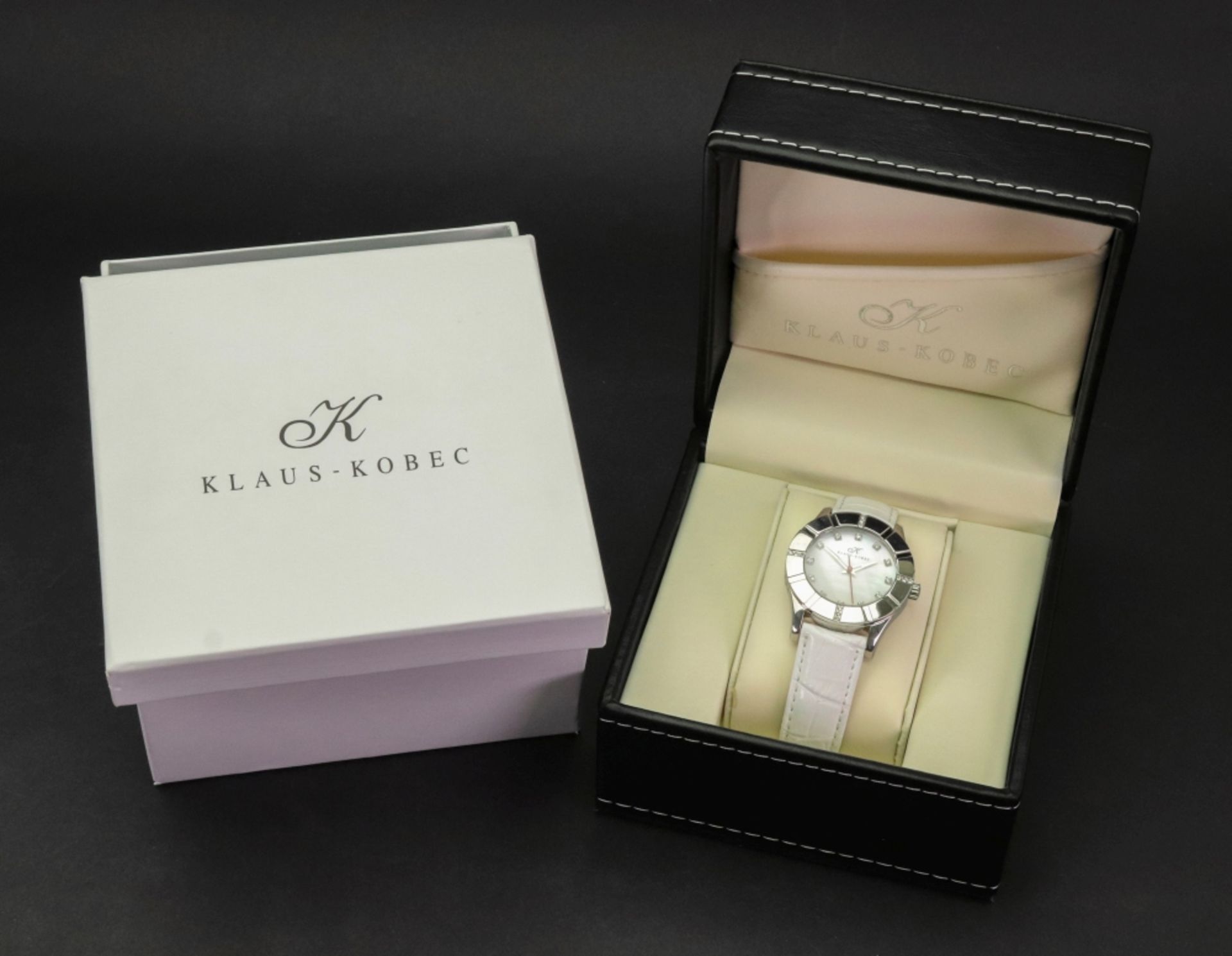 Klaus-Kobec; a stainless steel wristwatch, with mother-of-pearl dial, the case numbered 00186392,