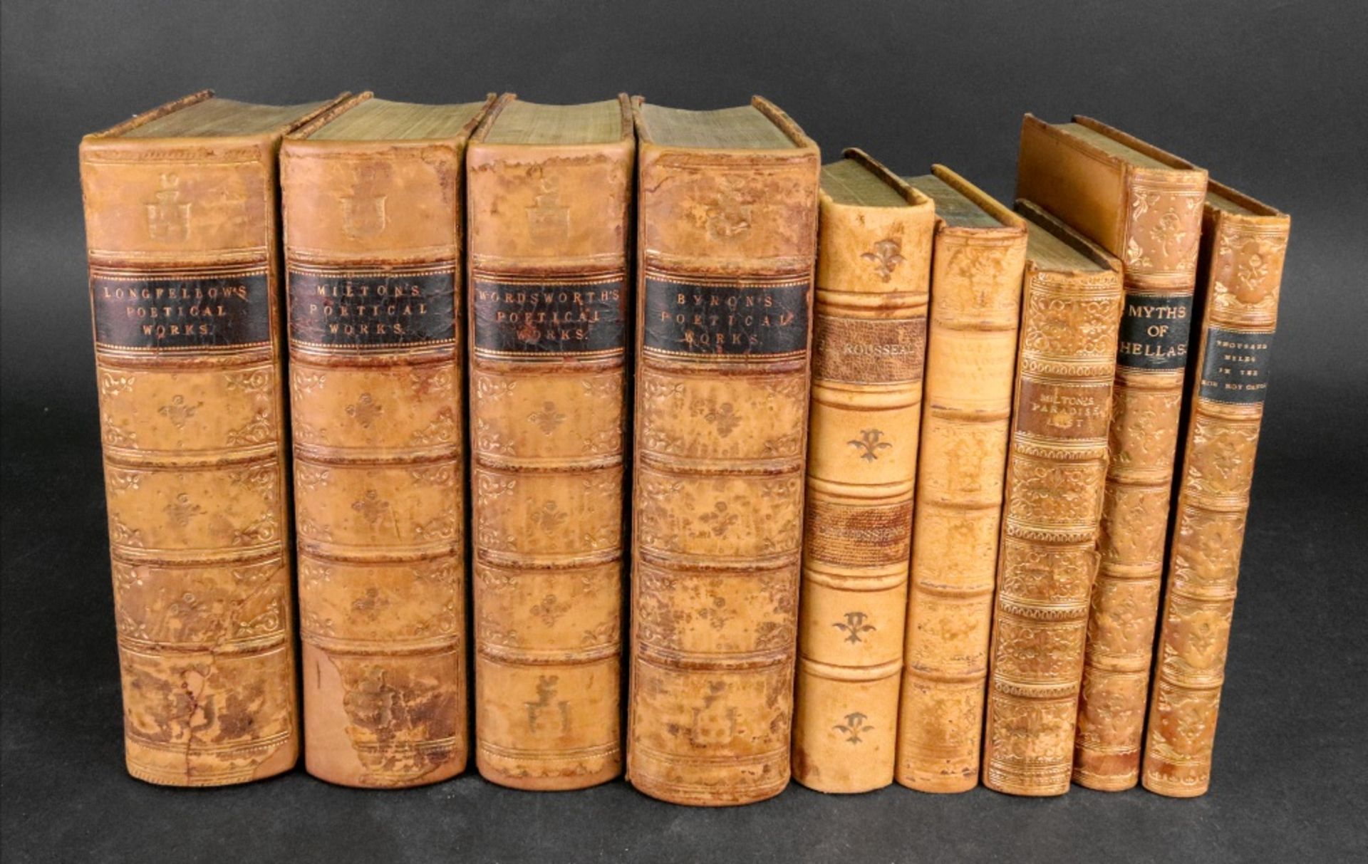 The 'Chandos Poets', four volumes, Frederick Warne & Co, full gilt calf,